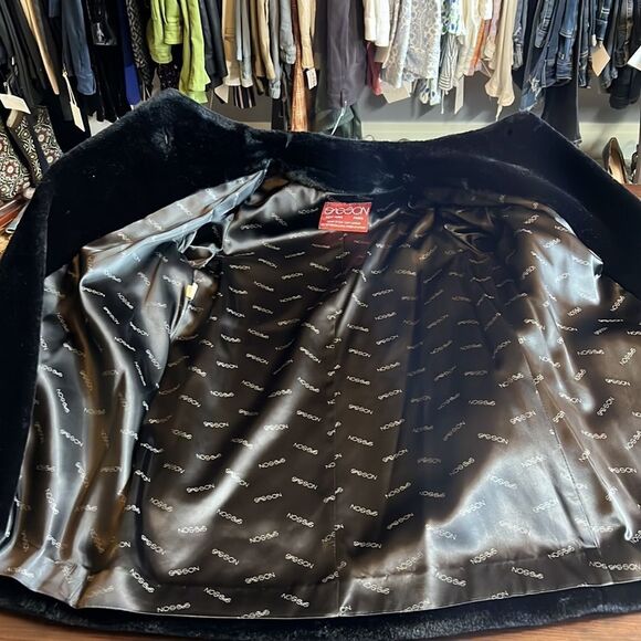 SASSON Women’s Vintage Union Made Faux Fur Coat Black Size 8 - Picture 9 of 11